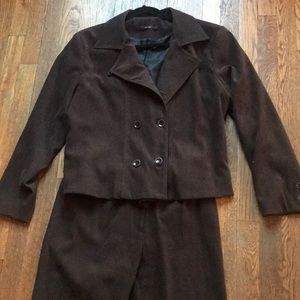 Brown Suede Like Pant Suit